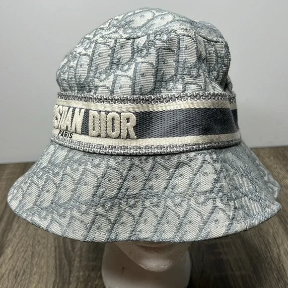 Christian Dior Oblique Bucket Hat Gray Grey Logo